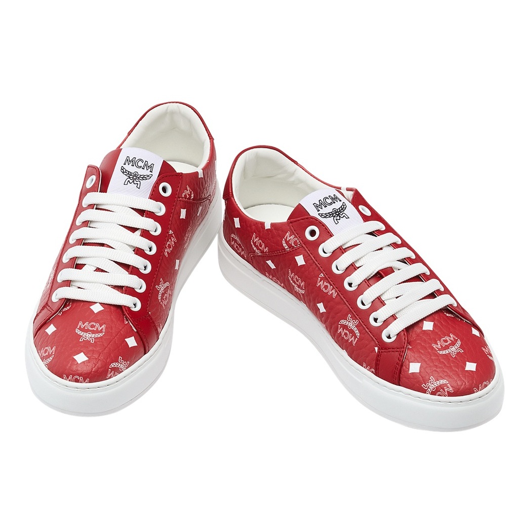 MCM Visetos Leather Sneakers